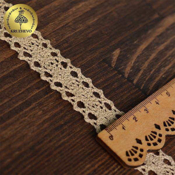 Кружево вязаное (тесьма) 20 мм / 10 метров, 6307-1 цв.36 св.бежевый, 10 м, Kruzhevo