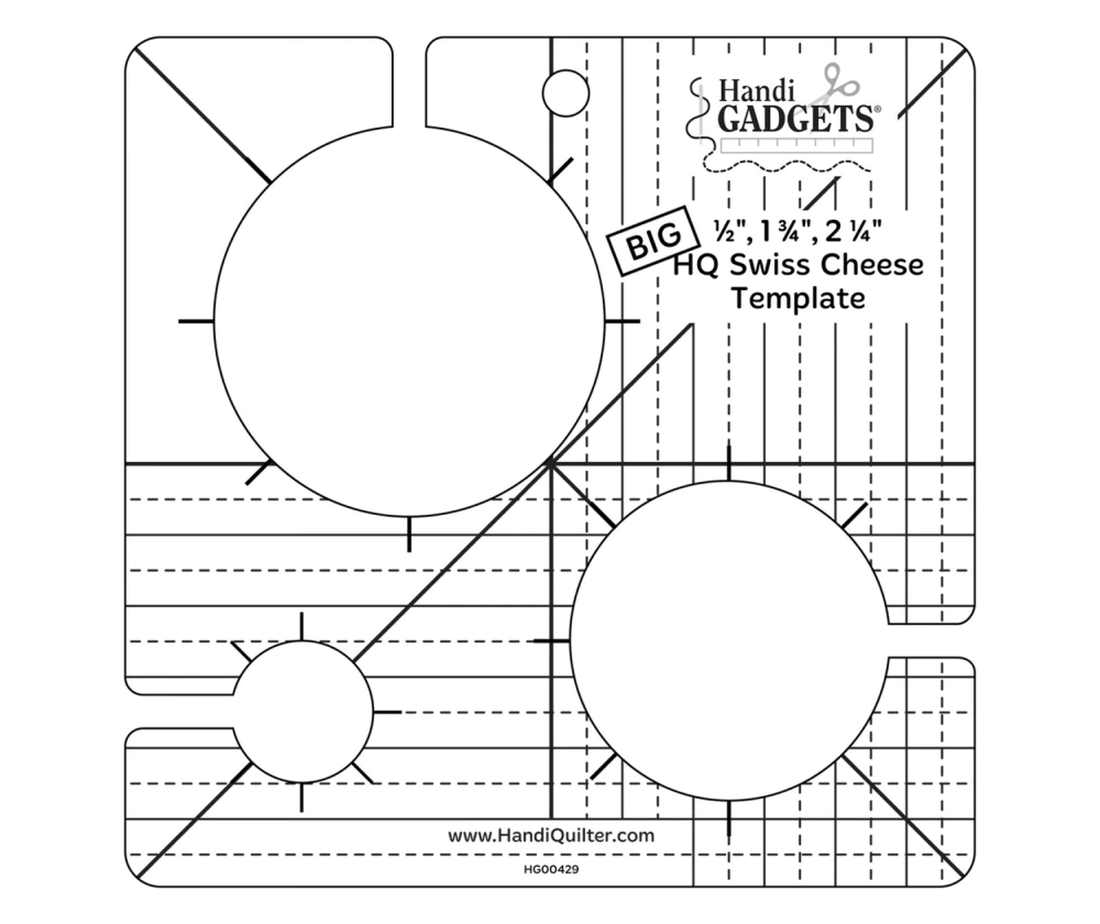 Линейка для HQ Швейцарский сыр (круги)( большая), HG00429, Handi Quilter, 1 шт