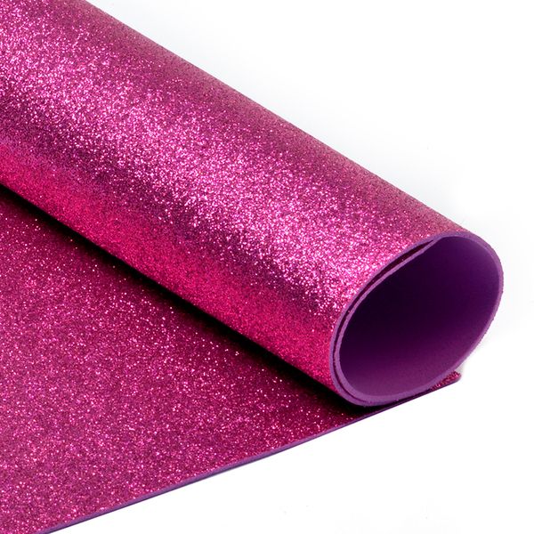 Фоамиран глиттерный 2 мм, GLIT.H033, цв. ярко-розовый, 20х30 см 10 листов