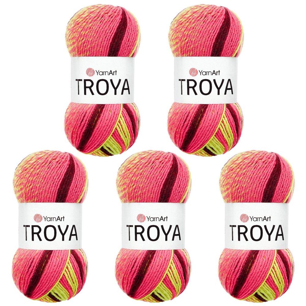 Пряжа YarnArt (ЯрнАрт) Troya / уп.5 мот. по 100 г, 250 м, 2118 секционный