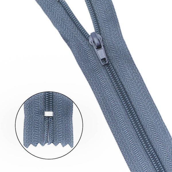 Молния спираль (витая) брючная Т4 (4 мм) 1 зам., н/раз., 20 см, автомат, цв. F319 серый, уп. 10 шт