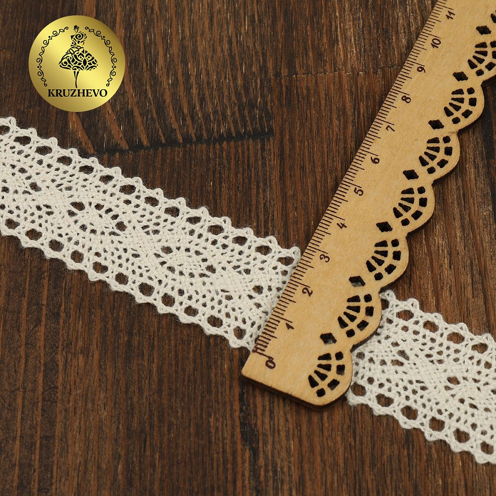 Кружево вязаное (тесьма) 30 мм / 10 метров, TBY.2442 цв.натуральный, Kruzhevo