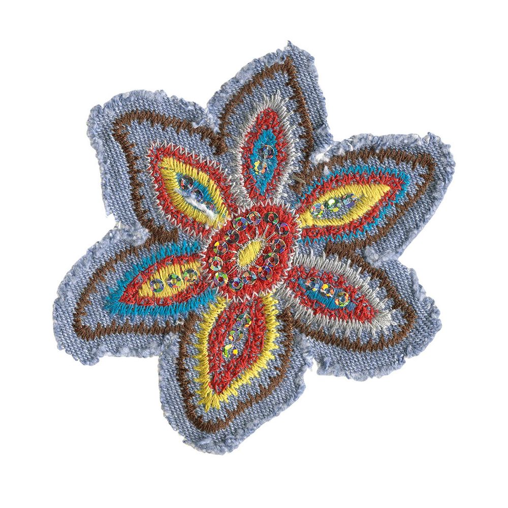 Термоаппликация Звезда джинс синий/многцв. 1шт, Prym