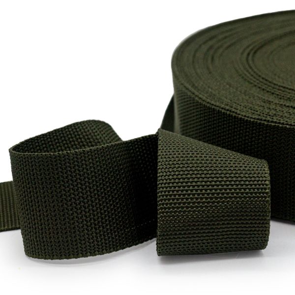 Стропа (ременная лента) 50 мм / 25 метров, толщ. 1.0 мм, [27.5 г/пог.м], 100% п/п, хаки, 4150