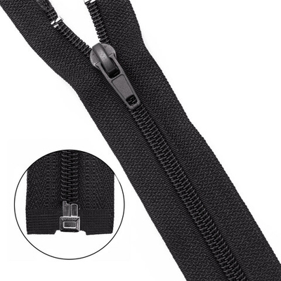 Молния спираль (витая) Т5 (5 мм) 1 зам., разъем., 180 см, 580 черный, 322, 10 шт