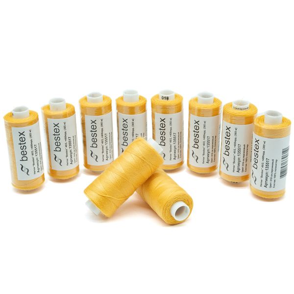 Нитки швейные бытовые Bestex 40/2, 365 м (400 ярд) / 10 кат., 018 светло-персиковый