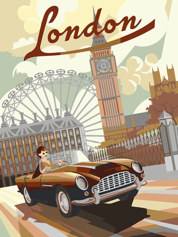 Картина по номерам Фрея PKZ/PM-065, Поездка по Лондону, (на картоне) 40х30 см