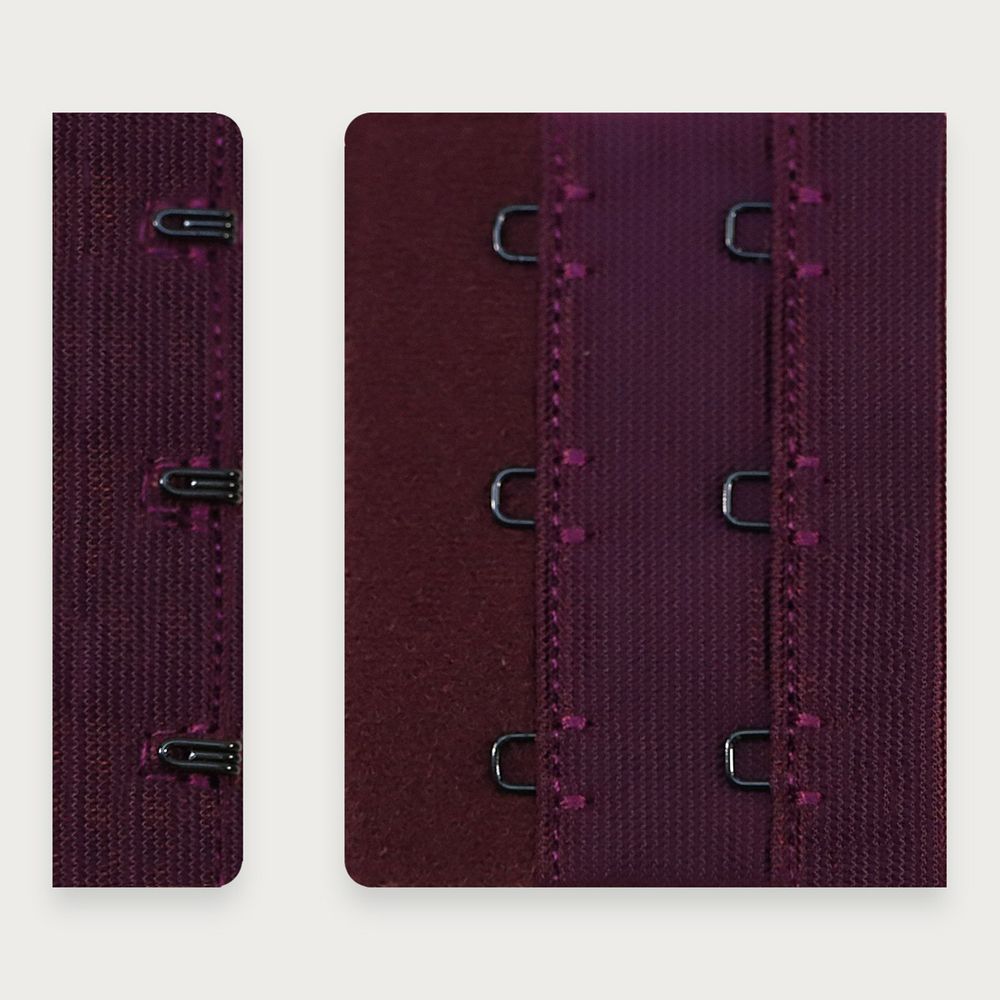 Застежки для бюстгальтера текстильные 3х2, 57 мм, 25 шт, 076 сливовое вино, Arta