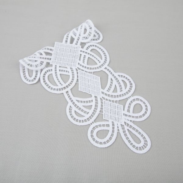 Пришивная кружевная вставка 160 мм, гипюр, 10 шт, Турция, белый, Gamma GIC-27-01