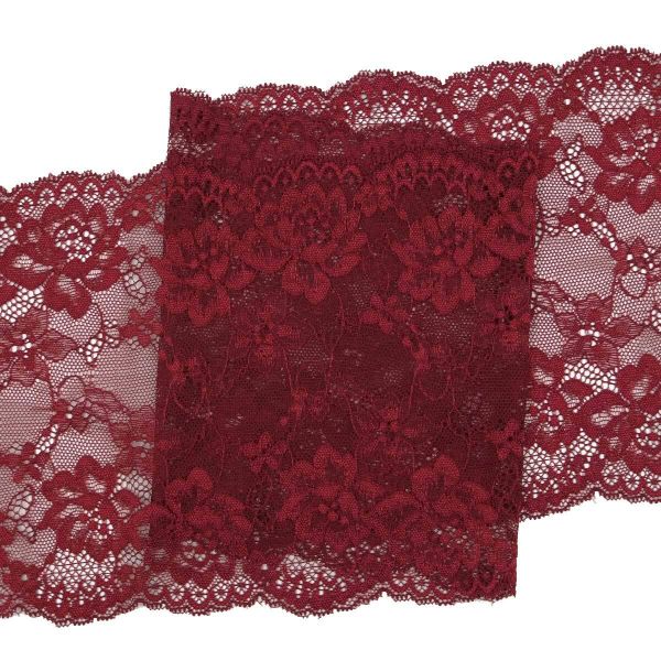 Кружево бельевое эластичное 180 мм / 13.72 м, цв. C520 т.красный
