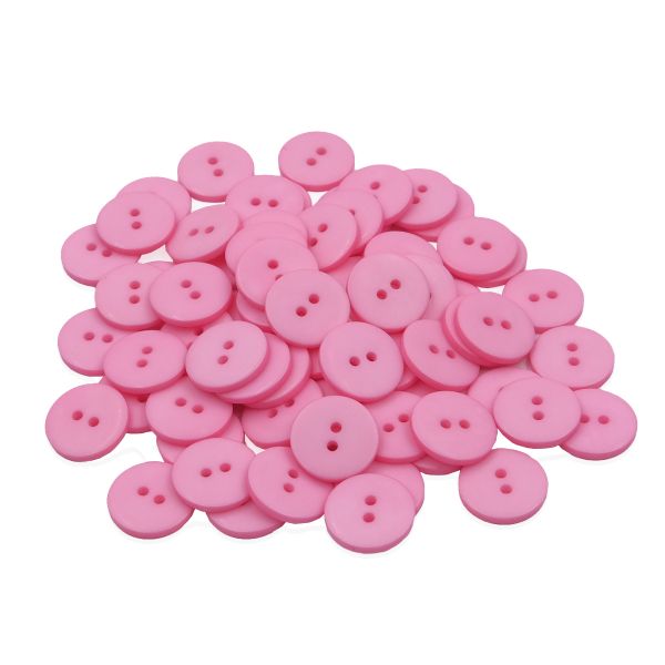 Пуговицы 2 прокола 28L, 18 мм, (Pink (розовый)) NE63, 72 шт