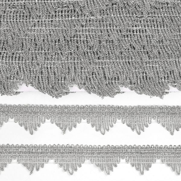 Тесьма отделочная 40 мм, 13-5061 цв.серебро уп.13.71м