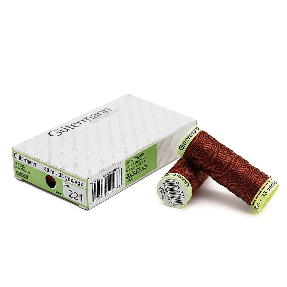 Нитки отделочные Gutermann Top Stitch, 30м, 221 красно-терракотовый, 5 катушек