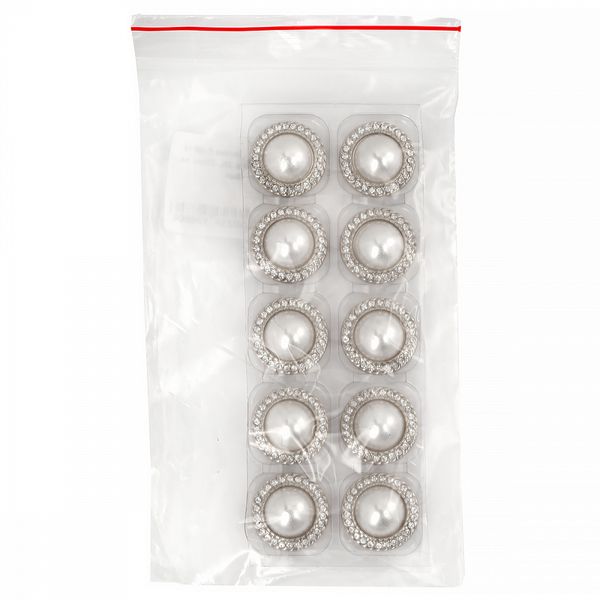 Пуговицы металлические на ножке 36L-23 мм, С-MP15 цв.серебро/перламутр, 10 шт