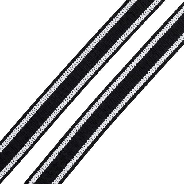 Стропа (ременная лента) 30 мм / 50 метров, с принтом 2-сторонняя, 1233 черный/белый, 3Al361