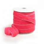 Лента бархатная (тесьма) 20.0 мм / 22.86±1 метров, арт.20VR27 нейлон цв.яр.розовый