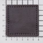 Заплатки пришивные из кожи, квадрат 6см с перфорацией, 2 шт, 100% кожа, 03 темно-коричневый, 9112