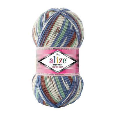 Пряжа Alize (Ализе) Superwash Comfort Socks / уп.5 мот. по 100 г, 420м, 7653 секционный A