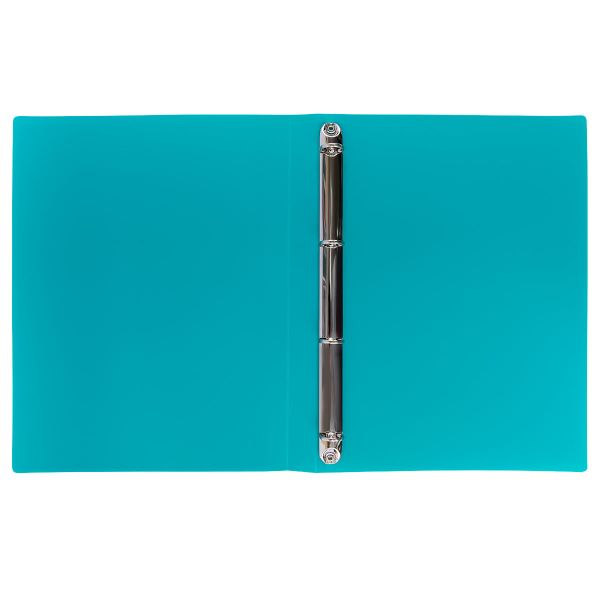 Папка-портфолио школьника на 4 кольцах 700 мкр. 25 мм, песок, 1 шт, A4, бирюзовый LKP-022, Лео