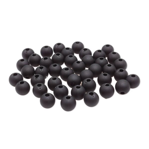 Бусины пластик ⌀8 мм, полупрозрачные матовые, 20 г, 70±4 шт, Astra&Craft, 034 черный