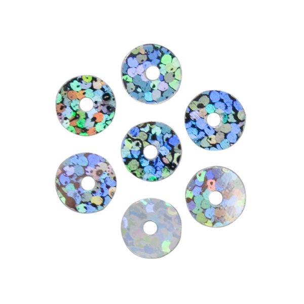 Пайетки плоские 6 мм, упак. 10 гр, Астра, 50112 серебро голог, уп.10 шт