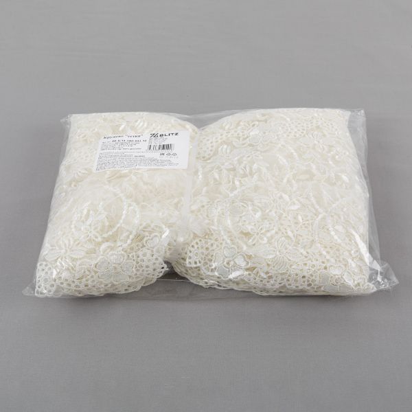 Кружево на сетке 180 мм / 10±0.2 метров, Турция, кремовый, Blitz