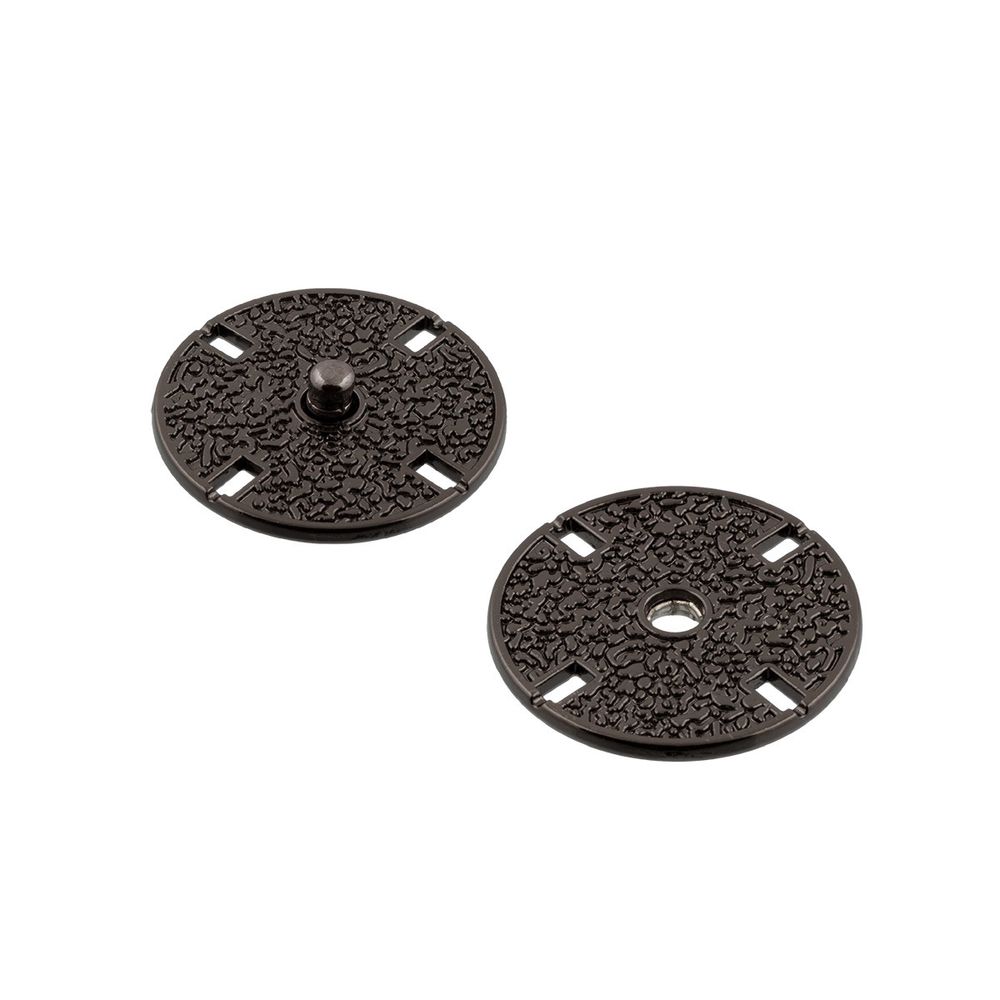 Кнопка пришивная металл ⌀25 мм, 5 шт, 02 черн.никель, Gamma KLV-25