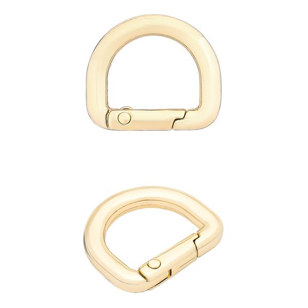 Карабин металл полукольцо 15 мм, золото, MB_2232, 6 шт
