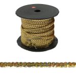 Тесьма пайетки, 6 мм, 73м (50109 светлое золото)