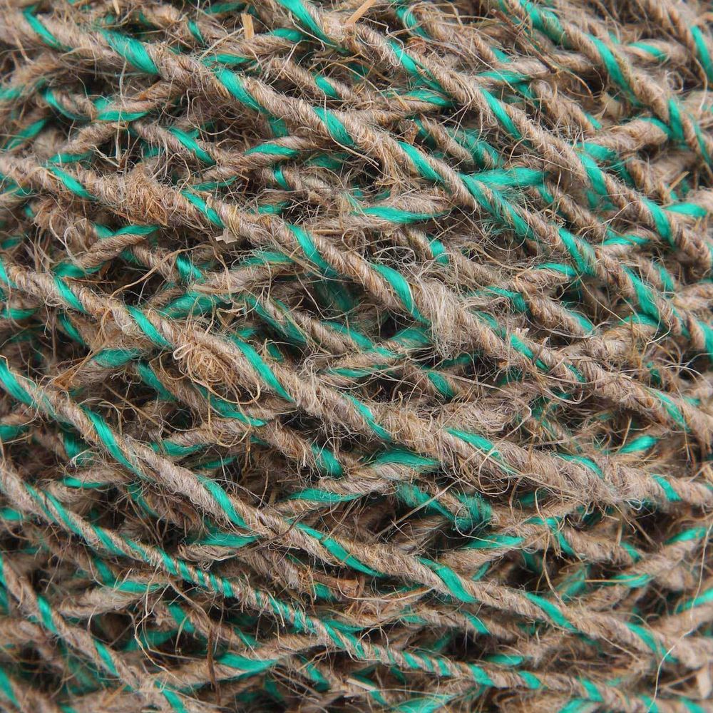 Шпагат льняной с зеленой нитью ⌀1.5 мм / 100 метров
