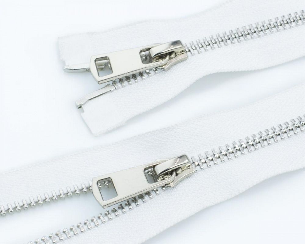 Молния металл Т5 (5 мм) 2 зам., разъем., 110 см, никель, цв.D030 белый, MaxZipper Premium, 1 шт /TOS/