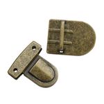 Замок портфельный, 36*50 мм (антик), 10 шт