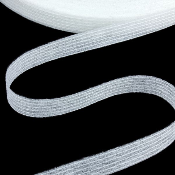 Лента клеевая нитепрошивная по долевой 10.0 мм / 100 метров, белый, Брючникофф