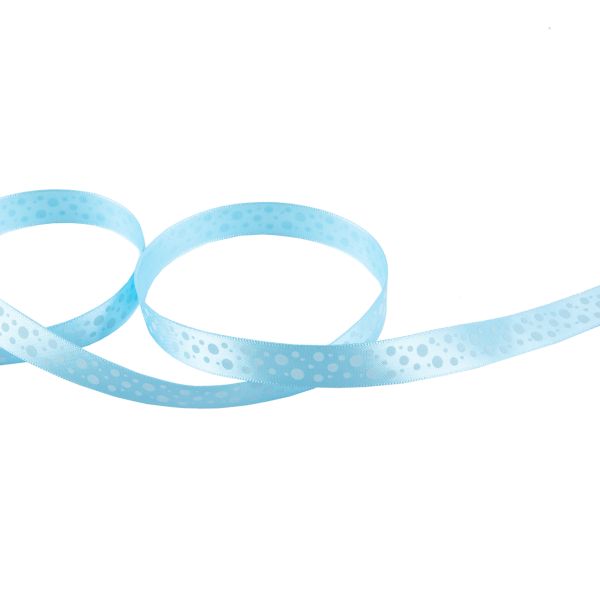 Лента атласная с рисунком 12.0 мм / 22.8 метров, R 129/001 голубой/белый, Gamma ALP-121