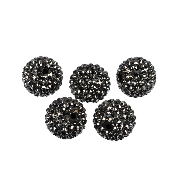 Бусины пластик ⌀22 мм, 5 шт, №12 т.серебро, Zlatka BWR-22