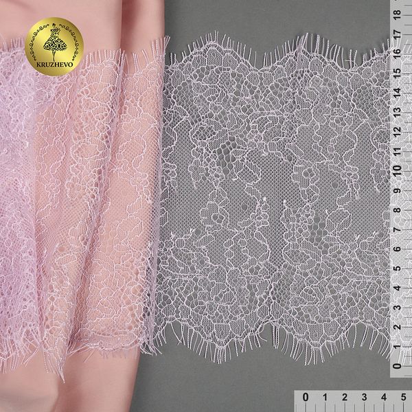 Кружево шантильи (реснички) 170 мм, A88 цв.F165 нежная сирень, 3 метра, Kruzhevo