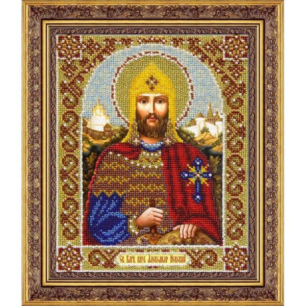 Набор для вышивания бисером Паутинка, Св. Александр Невский 25х20 см