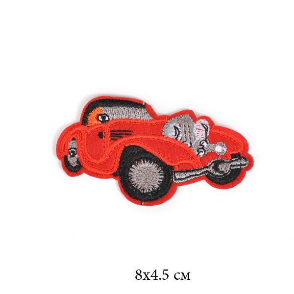 Термоаппликация 2133 Кабриолет красный 8х4,5 см 10 шт