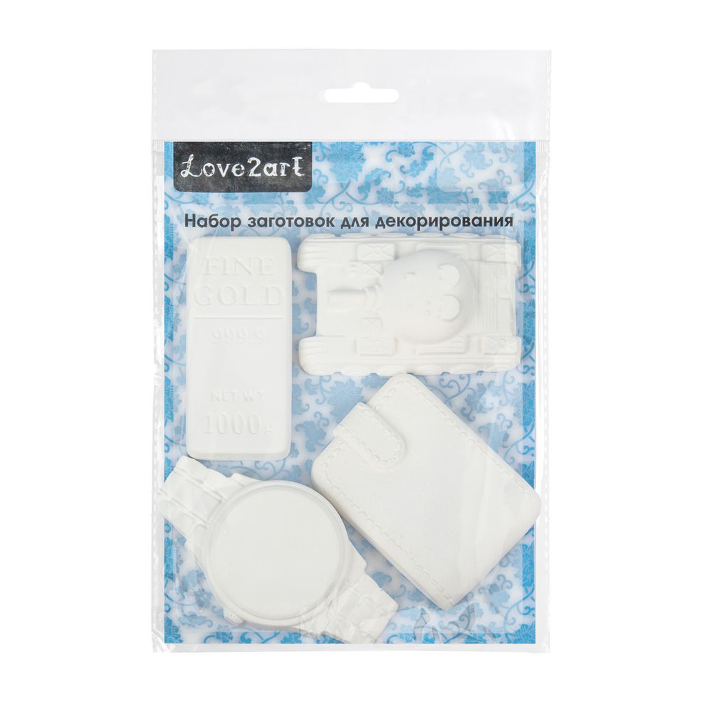 Заготовка из гипса 21х16х2 см, 4 шт, Набор для мальчиков, Love2art ВА-11