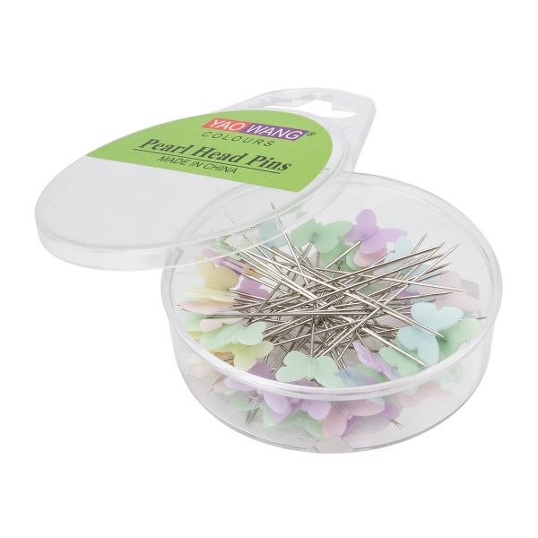 Булавки портновские для квилтинга 50 мм в футляре, 50 шт (бант)