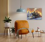 Алмазная (кристальная) мозаика Фрея ALPD-209, на подрамнике Рождественский экспресс, 50х40 см