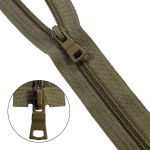 Молния спираль (витая) Т7 (7 мм) 2 зам., разъем., 70 см, 282 хаки, 10 шт