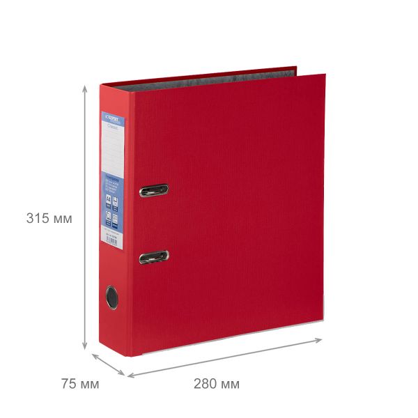 Регистратор PVC, мет.уг. 75 мм, 10 шт, Premier A4 арочный механизм, красный EC1022245, Expert Complete