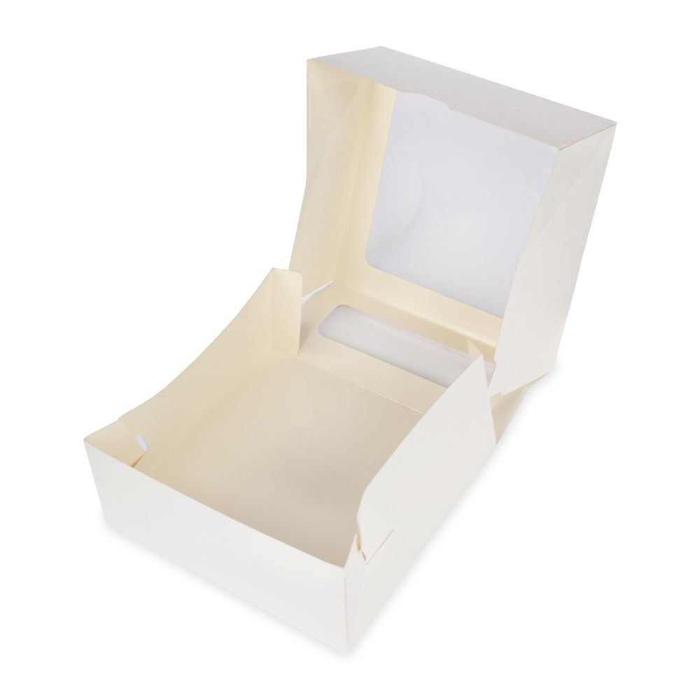 Кондитерская коробка для торта с 2 окнами 22х22х10 см, S-Chief BFC-011