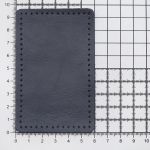 Заплатки пришивные из кожи, прямоугольник 6х9,6см с перфорацией, 2 шт, 100% кожа, 05 темно-синий, 9113