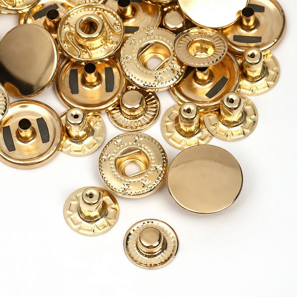 Кнопка Альфа (S-образная) ⌀15.0 мм мм, НЕРЖ.СТАЛЬ, золото, 720шт (аналог STRONG), TBY