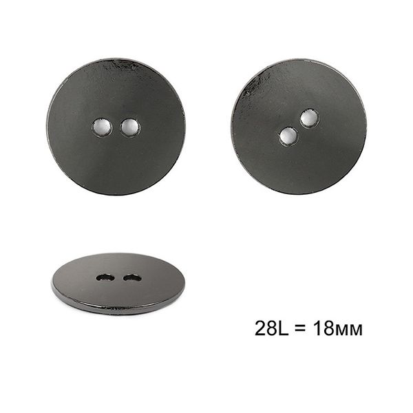 Пуговицы металлические 2 прокола 28L-18мм, С-ME345 цв.т.никель, 36 шт