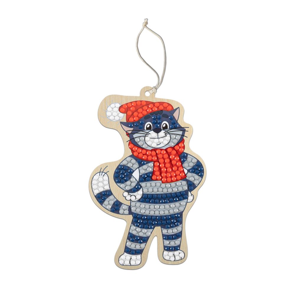 Алмазная (кристальная) мозаика Фрея CMF-ALVP-031, Союзмультфильм. Подвеска Кот Матроскин в шапке, 7х11 см