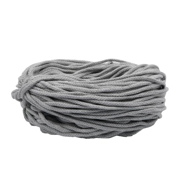 Шнур круглый х/б ⌀5.0 мм / 100 метров, цв.серый меланж