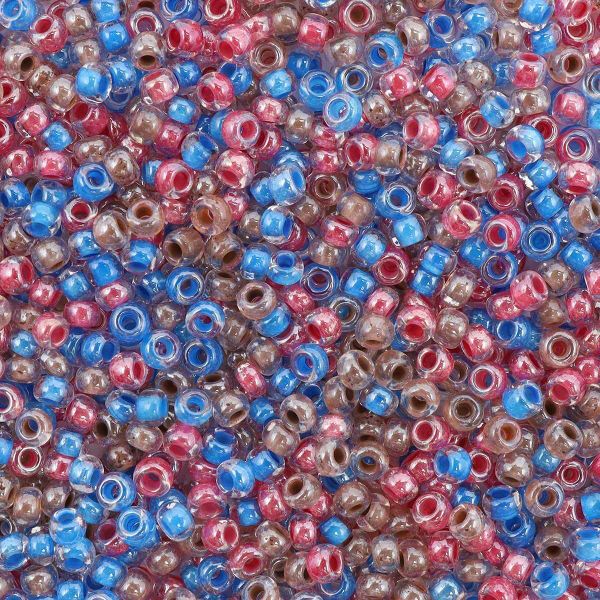Набор бисера Preciosa 10/0 (2.3 мм), 20 г, 3 цвета, ассорти №20, голубой/красный/коричневый